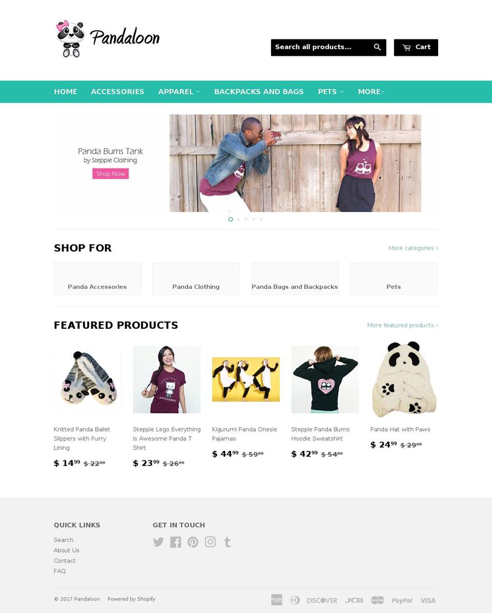 pandaloon.com shopify website screenshot