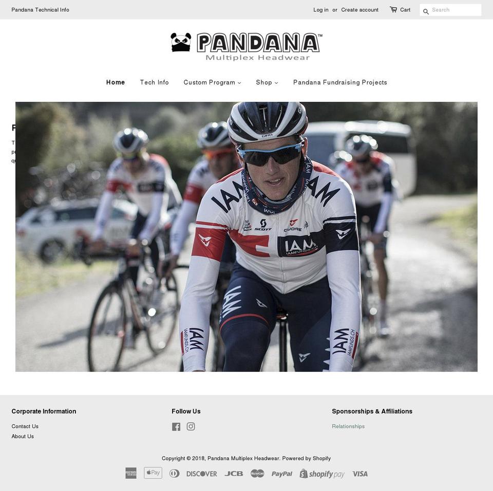 pandanaheadwear.com — Shopify storefront screenshot