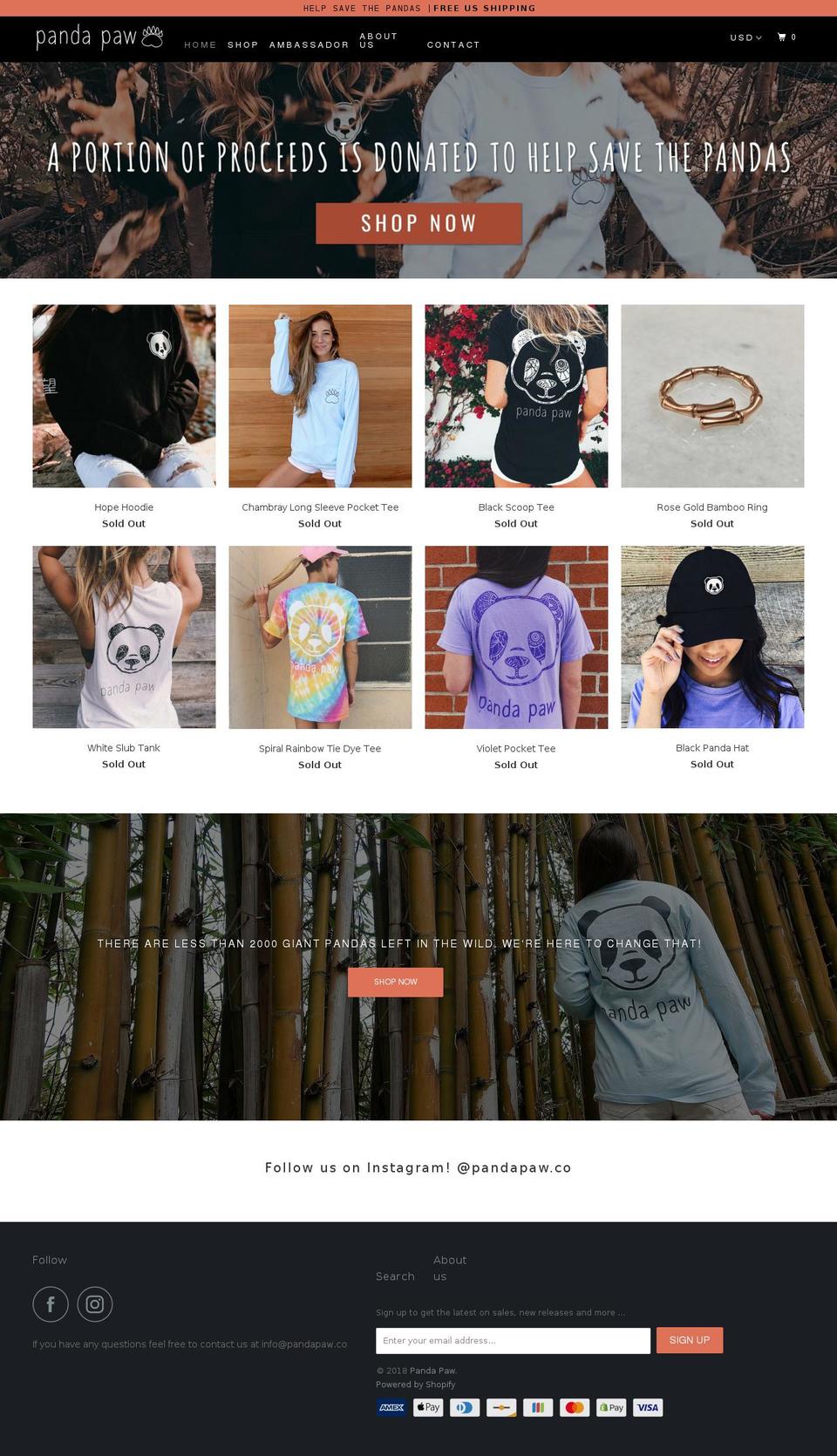 pandapaw.co shopify website screenshot