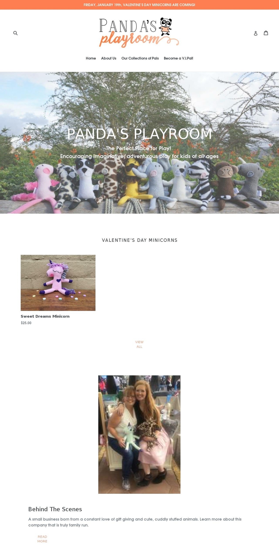 pandas-playroom.com — Shopify storefront screenshot