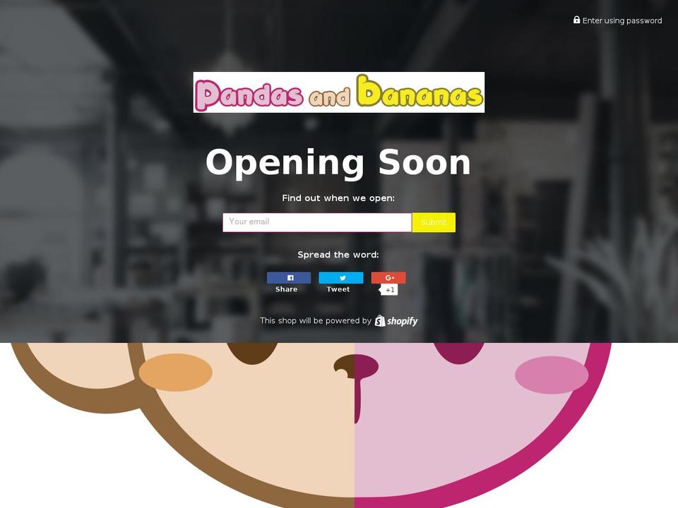pandasandbananas.com shopify website screenshot