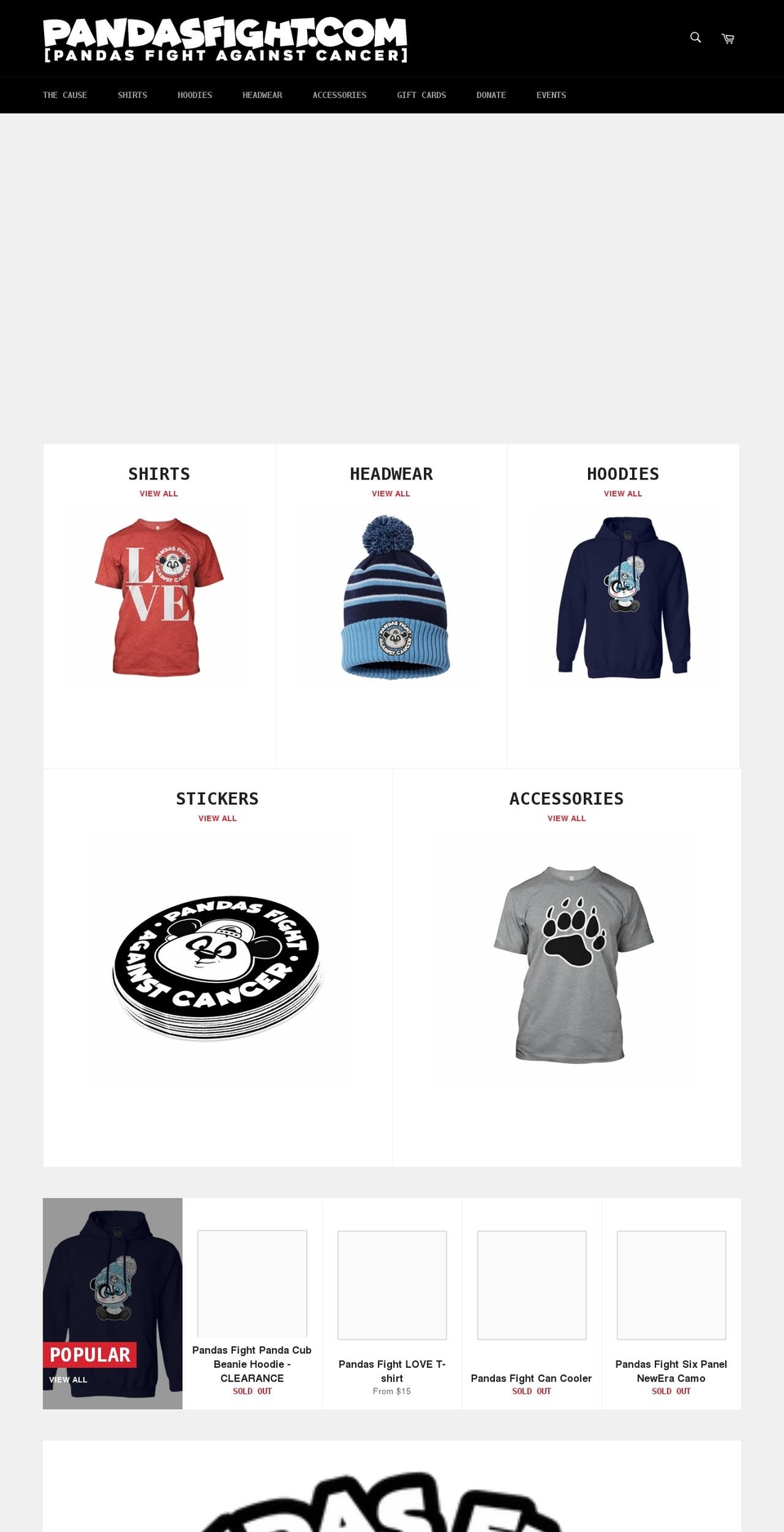 pandasfight.com shopify website screenshot