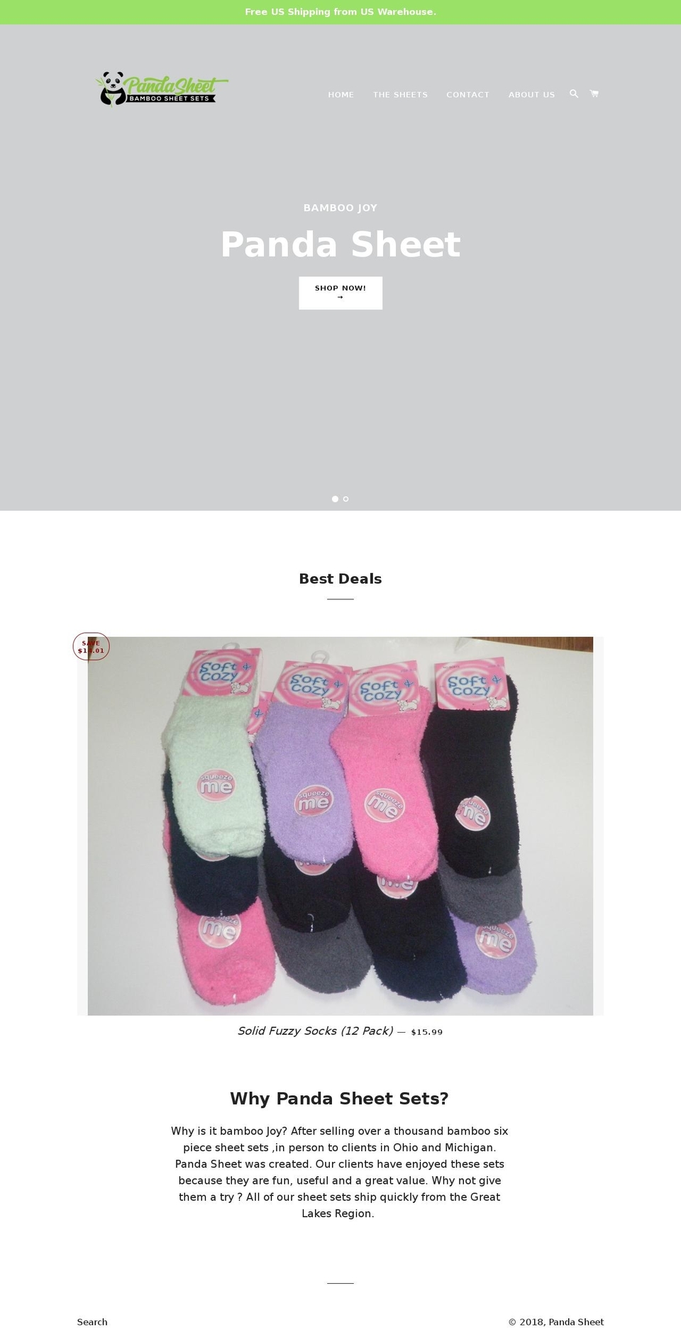 pandasheet.com — Shopify storefront screenshot