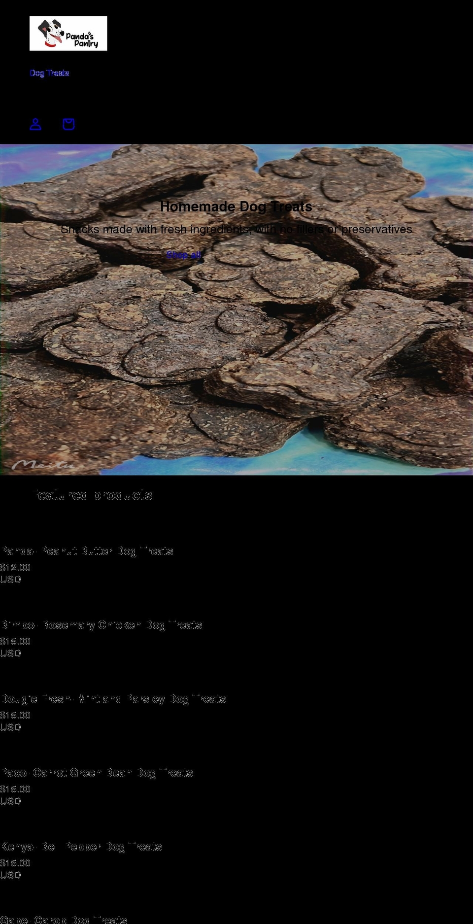 pandaspantrystore.com shopify website screenshot