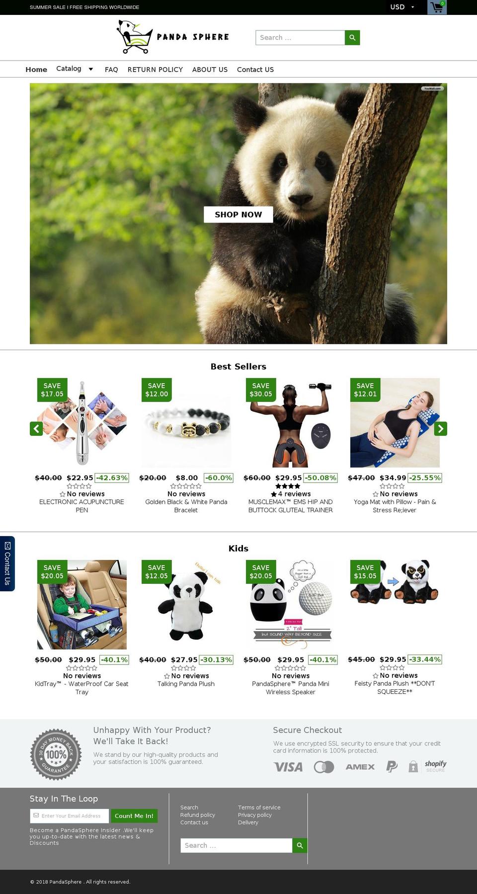pandasphere.com shopify website screenshot