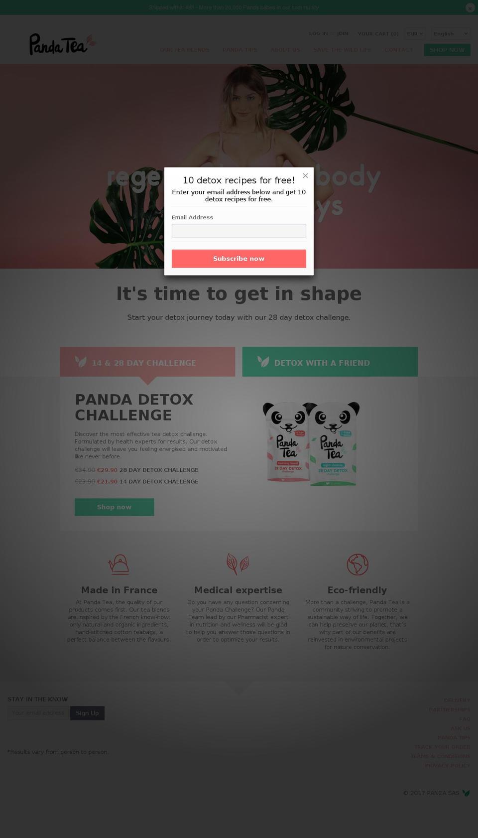 pandateatox.com shopify website screenshot