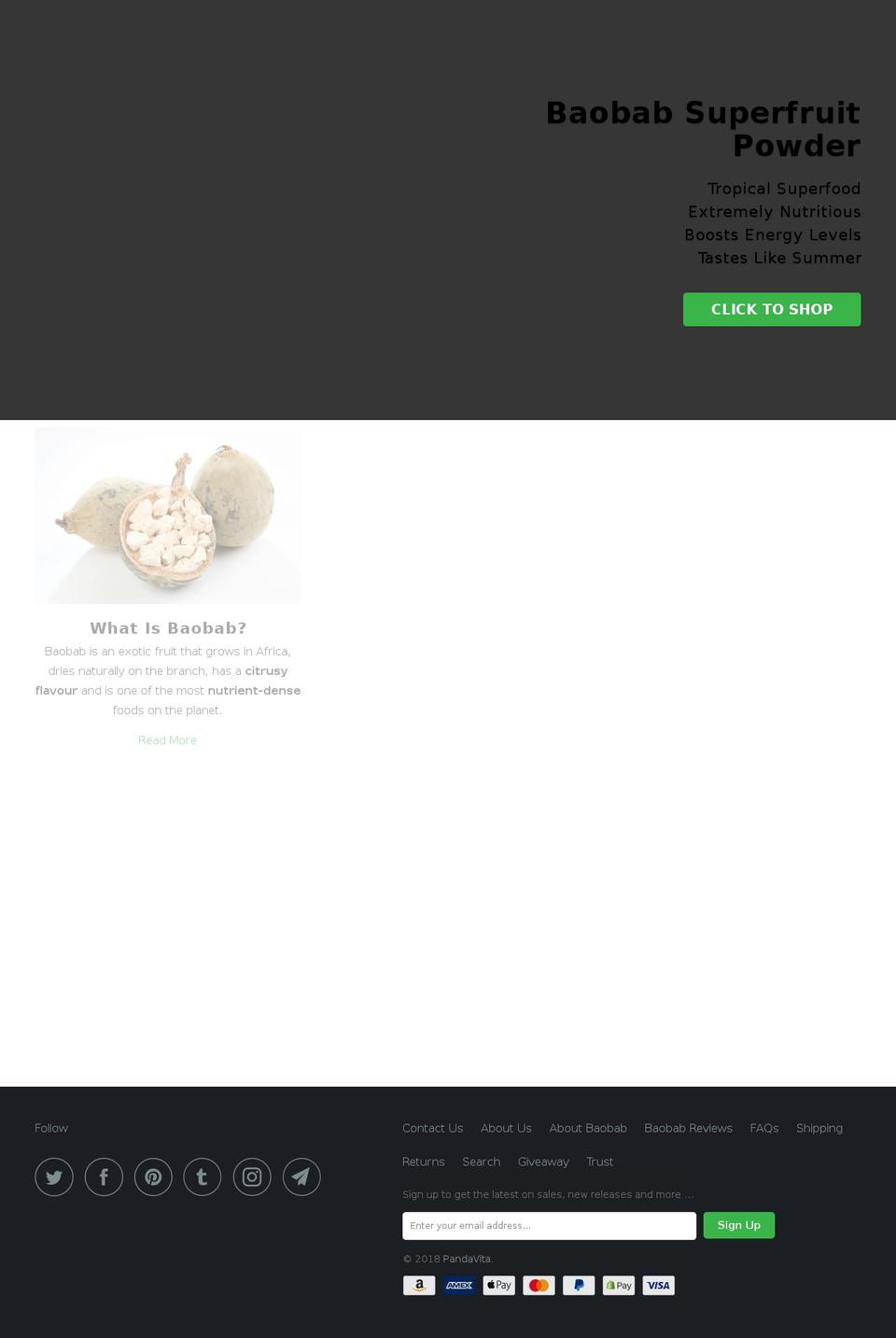 pandavita.com shopify website screenshot