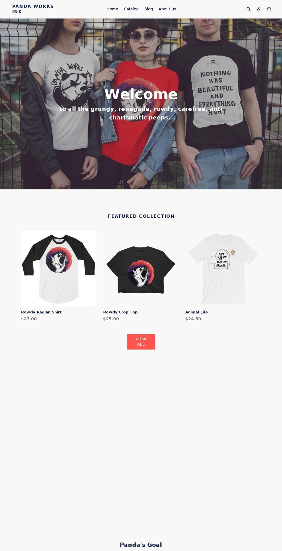 pandaworksink.com — Shopify storefront screenshot