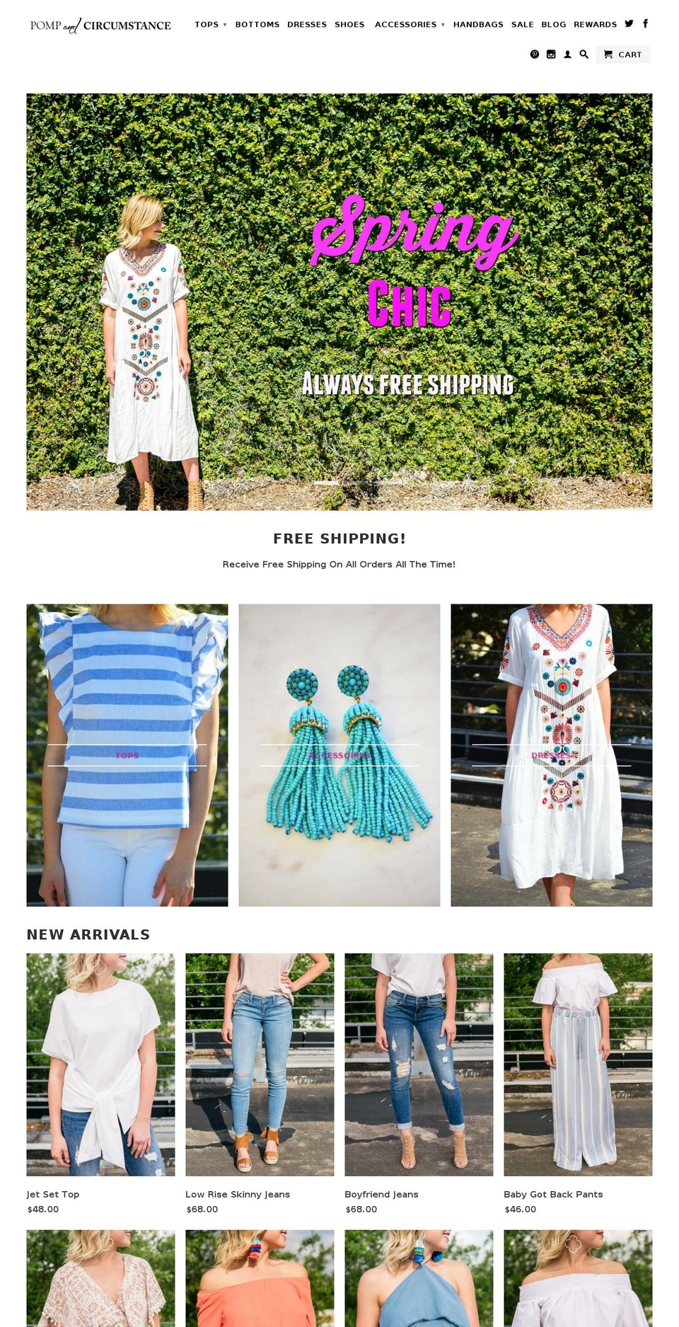 pandcboutique.com shopify website screenshot