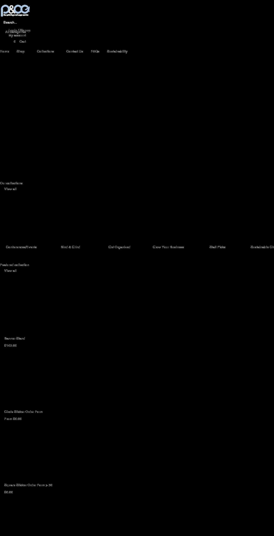 pandcc.ca shopify website screenshot