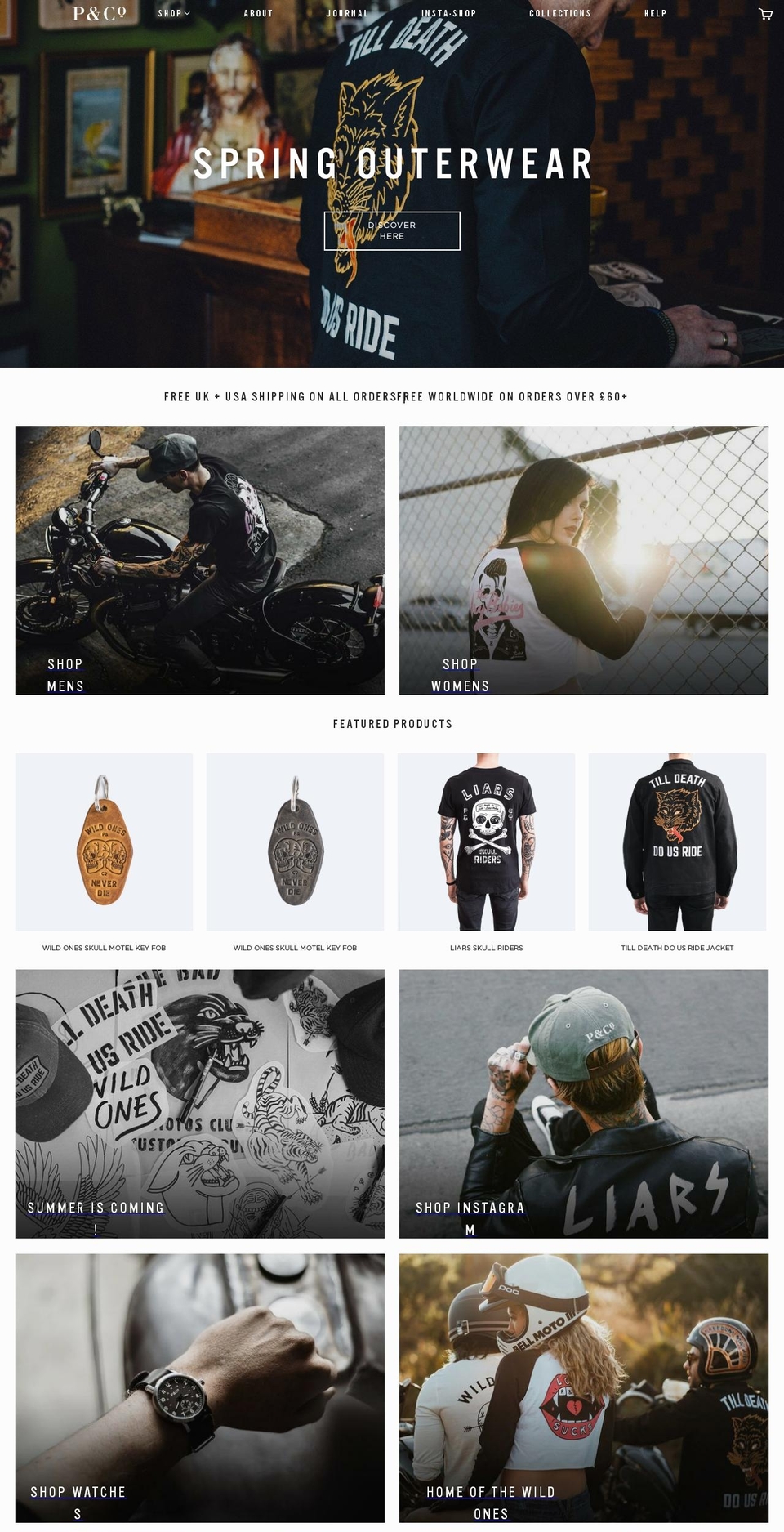 pandcoclothing.co.uk shopify website screenshot