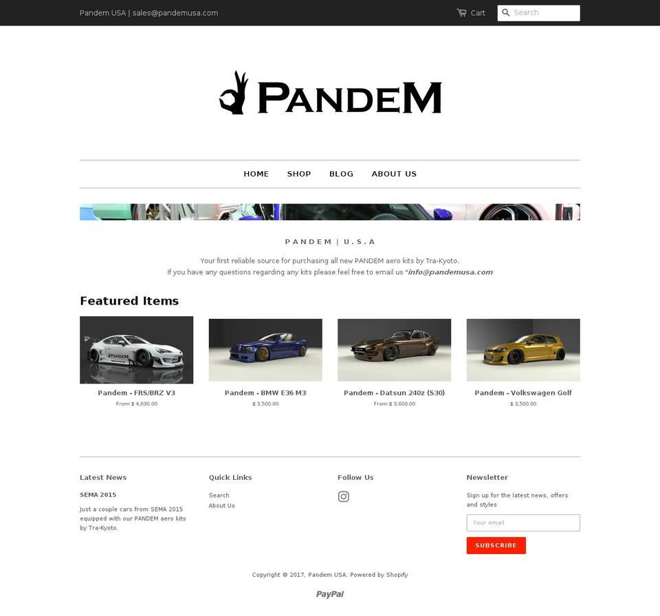pandemusa.com shopify website screenshot