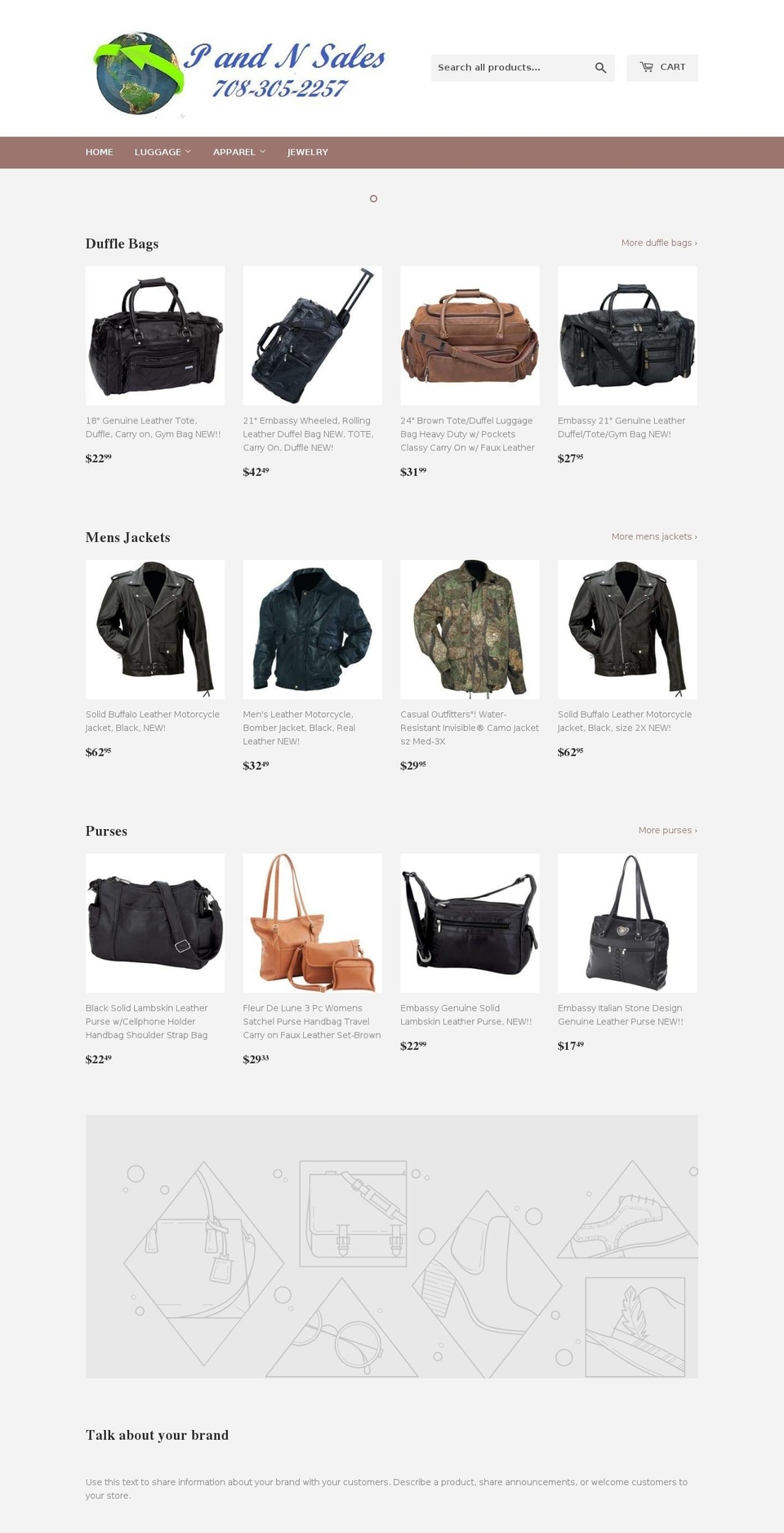 pandnsales.com — Shopify storefront screenshot