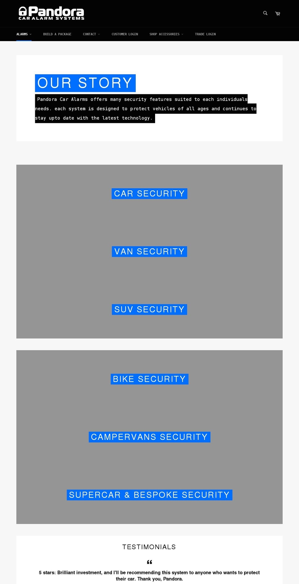 pandorainfo.co.uk shopify website screenshot