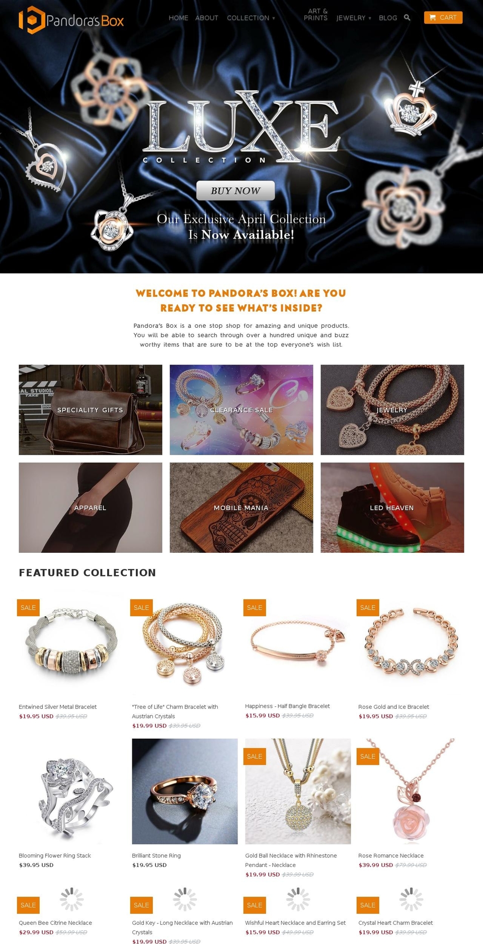 pandorajewelryofficialsite.us shopify website screenshot