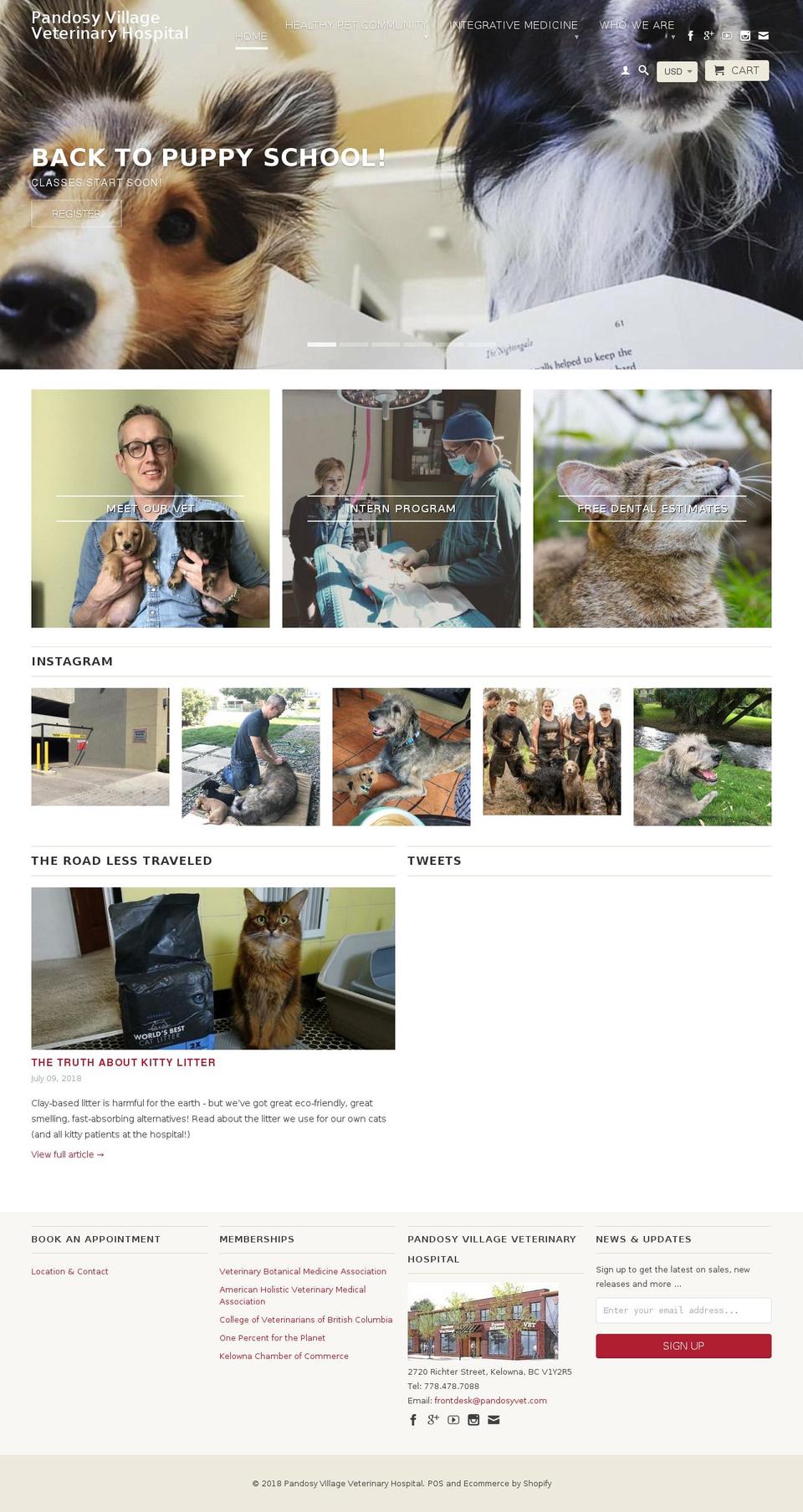 pandosyvet.ca shopify website screenshot