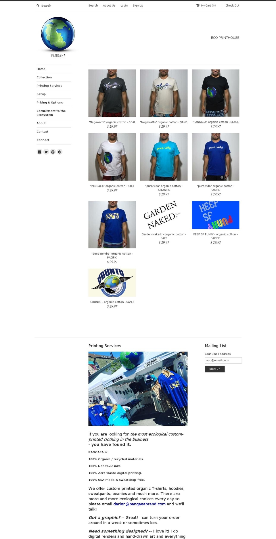 pangaeabrand.com shopify website screenshot