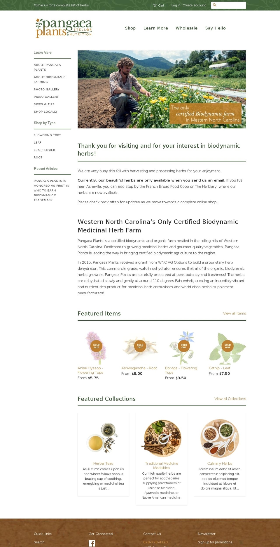 pangaeaplants.com shopify website screenshot