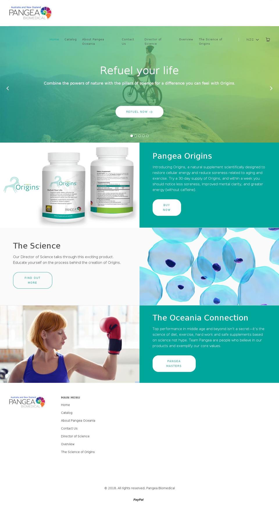 pangea-oceania.com — Shopify storefront screenshot