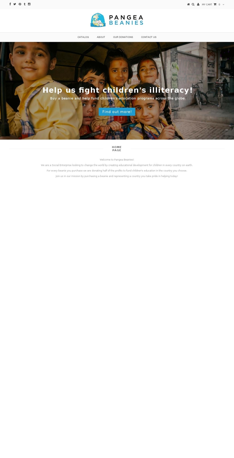 pangeabeanies.com shopify website screenshot