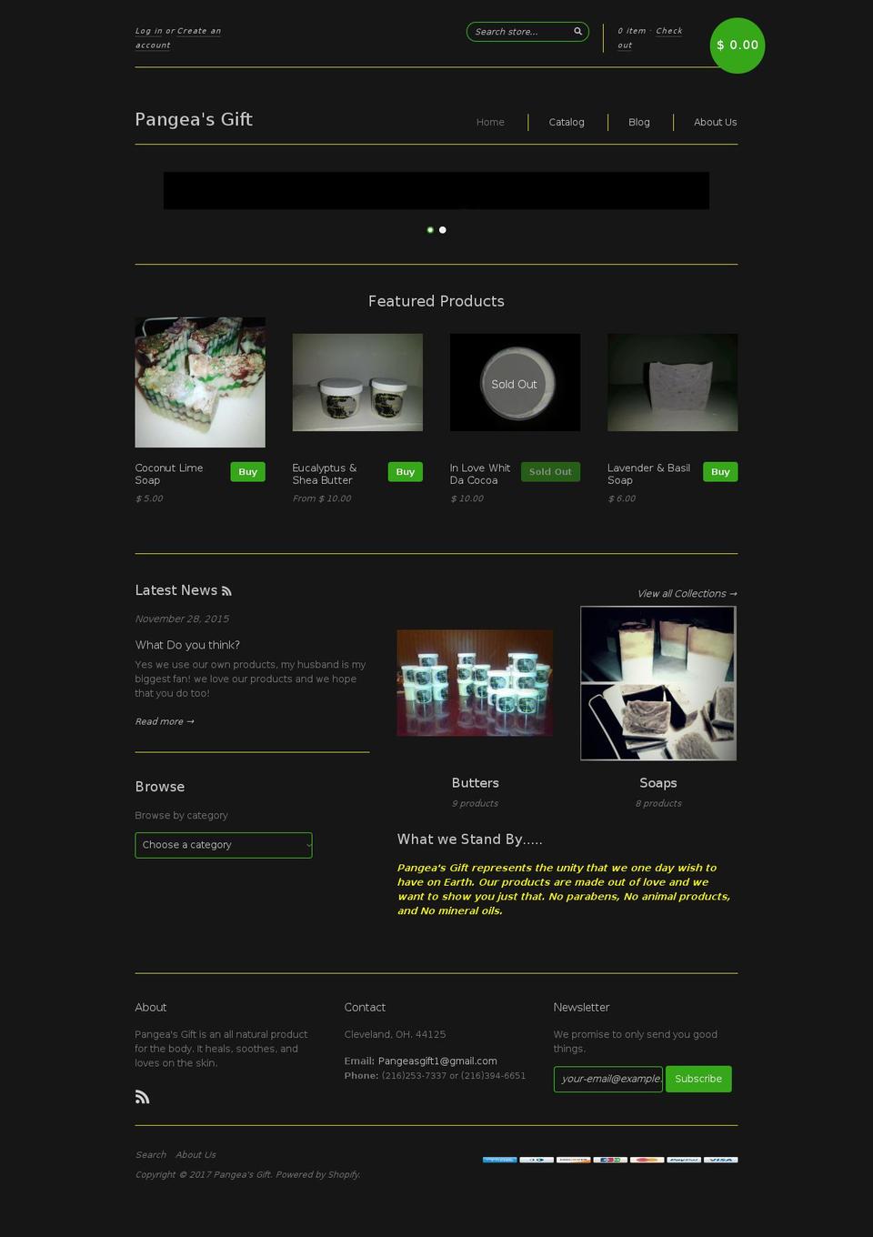 pangeas-gift.com shopify website screenshot