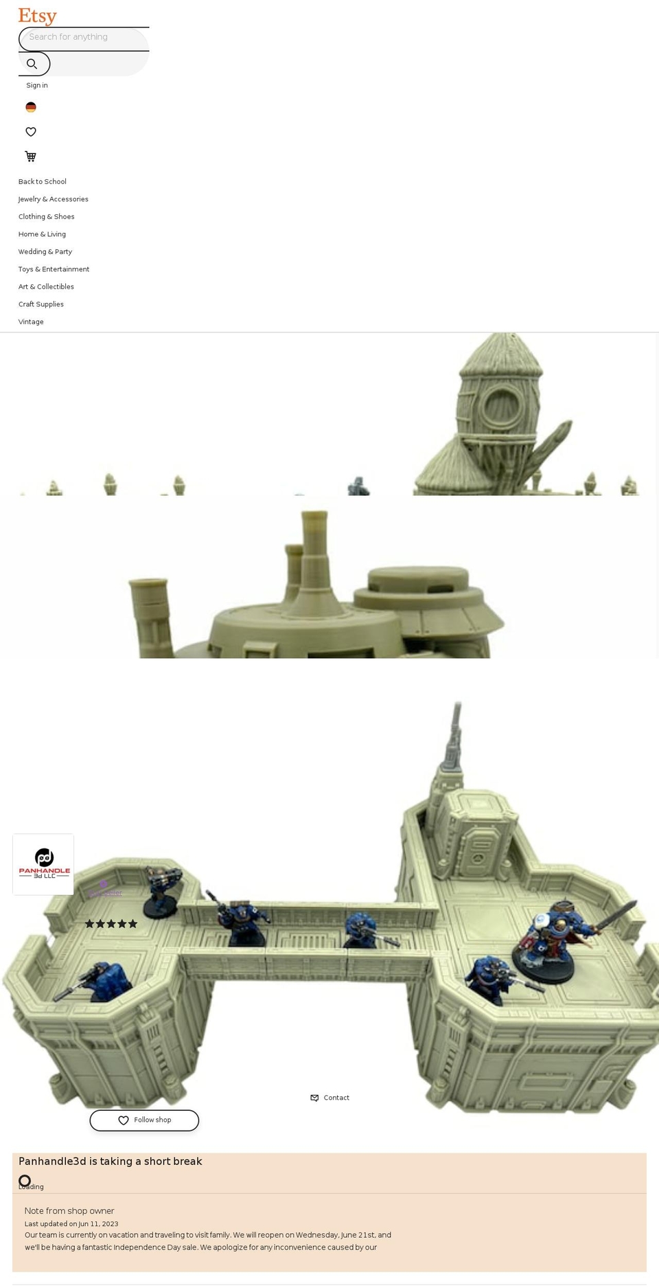 panhandle3d.com shopify website screenshot