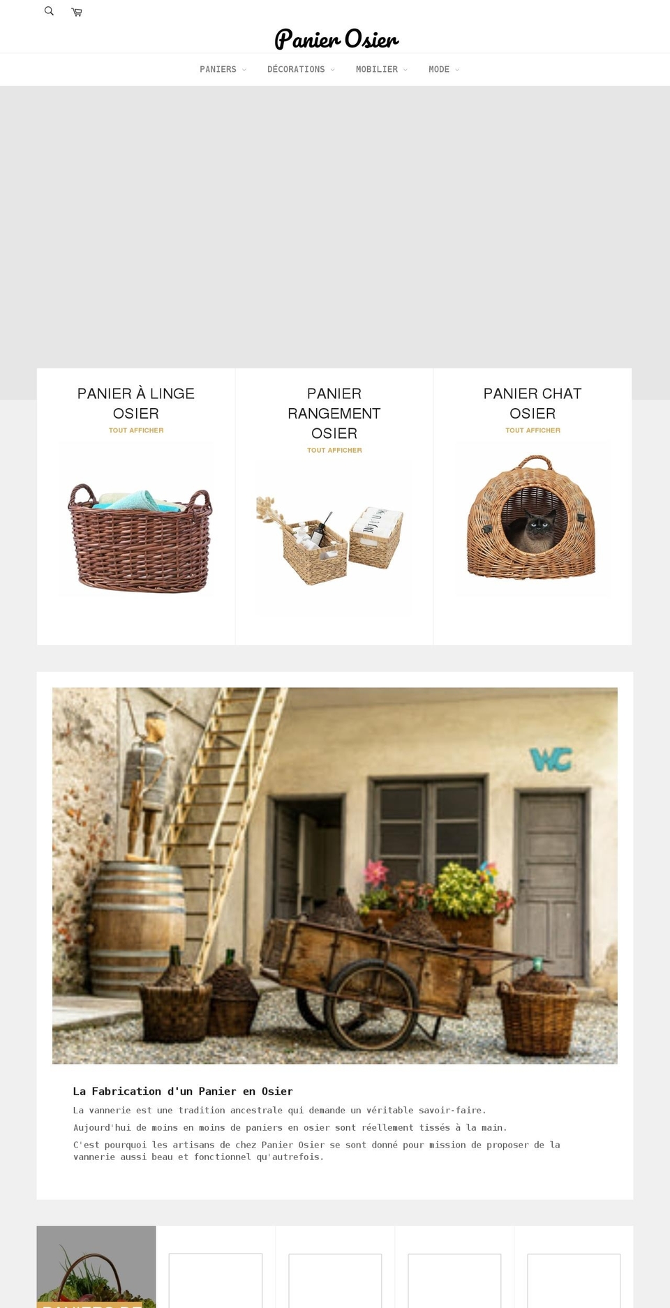 panier-osier.com shopify website screenshot