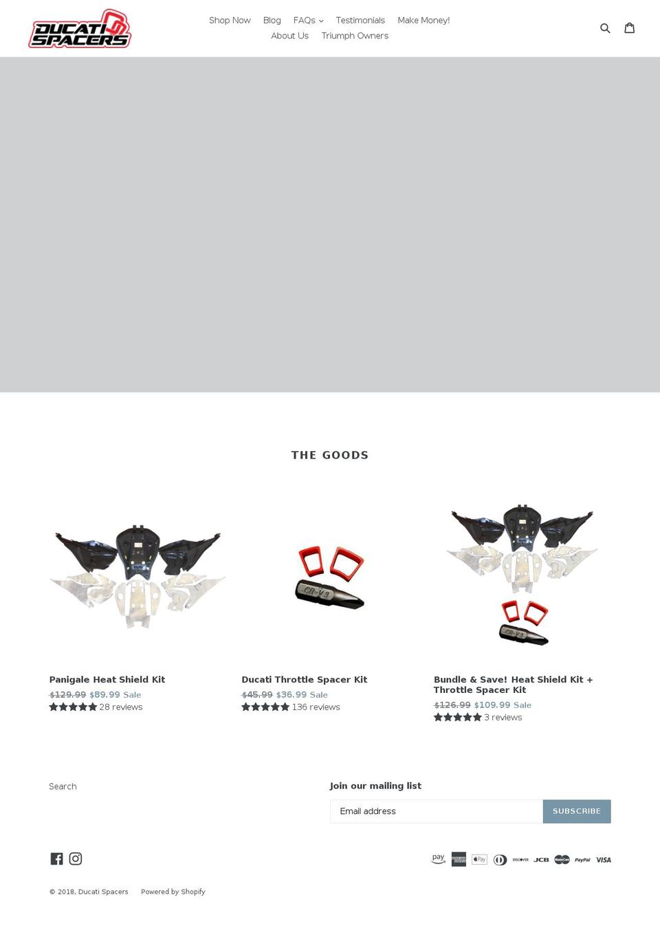 panigaleheatshield.com shopify website screenshot