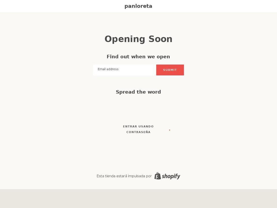 panloretta.com — Shopify storefront screenshot