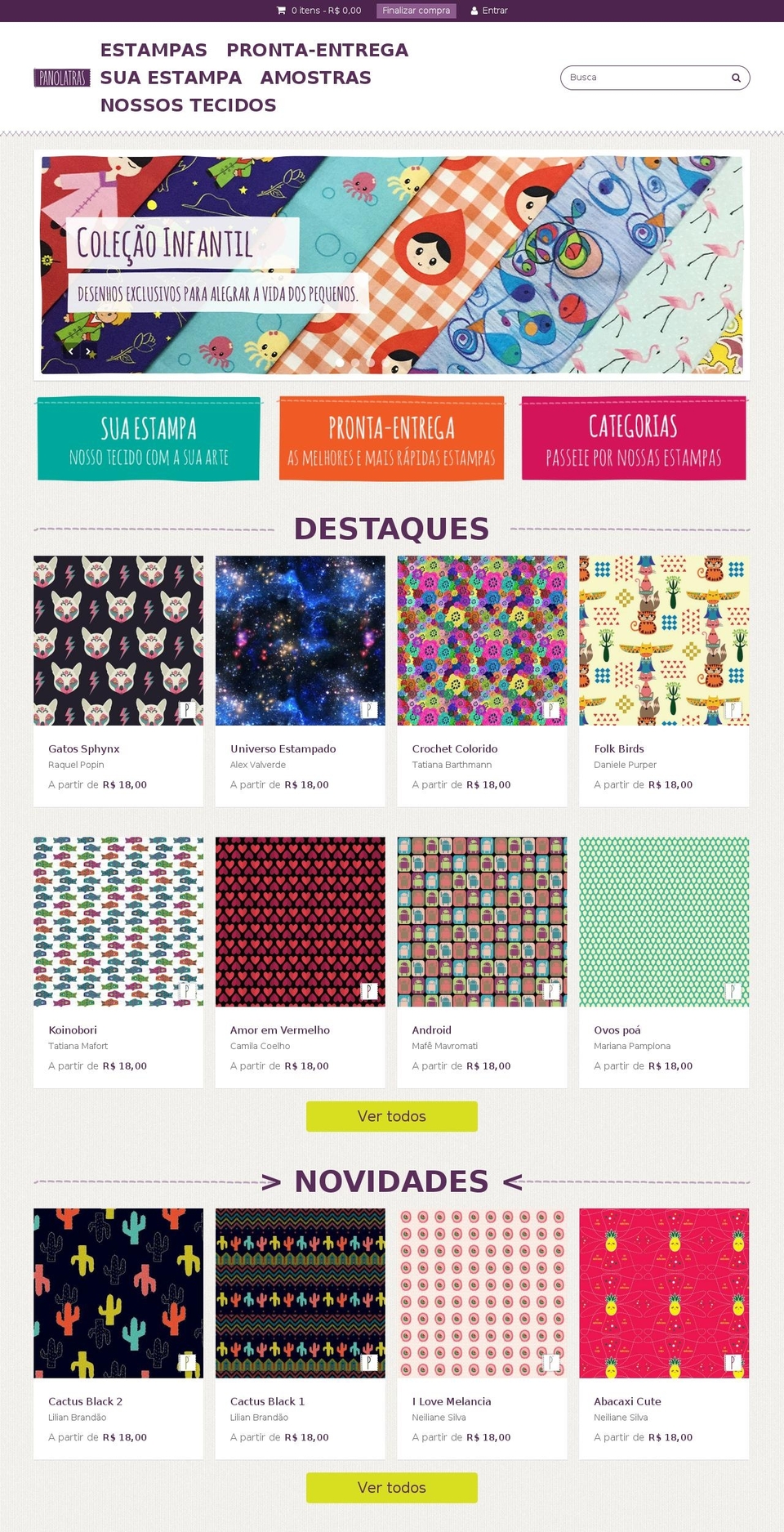 panolatras.com shopify website screenshot