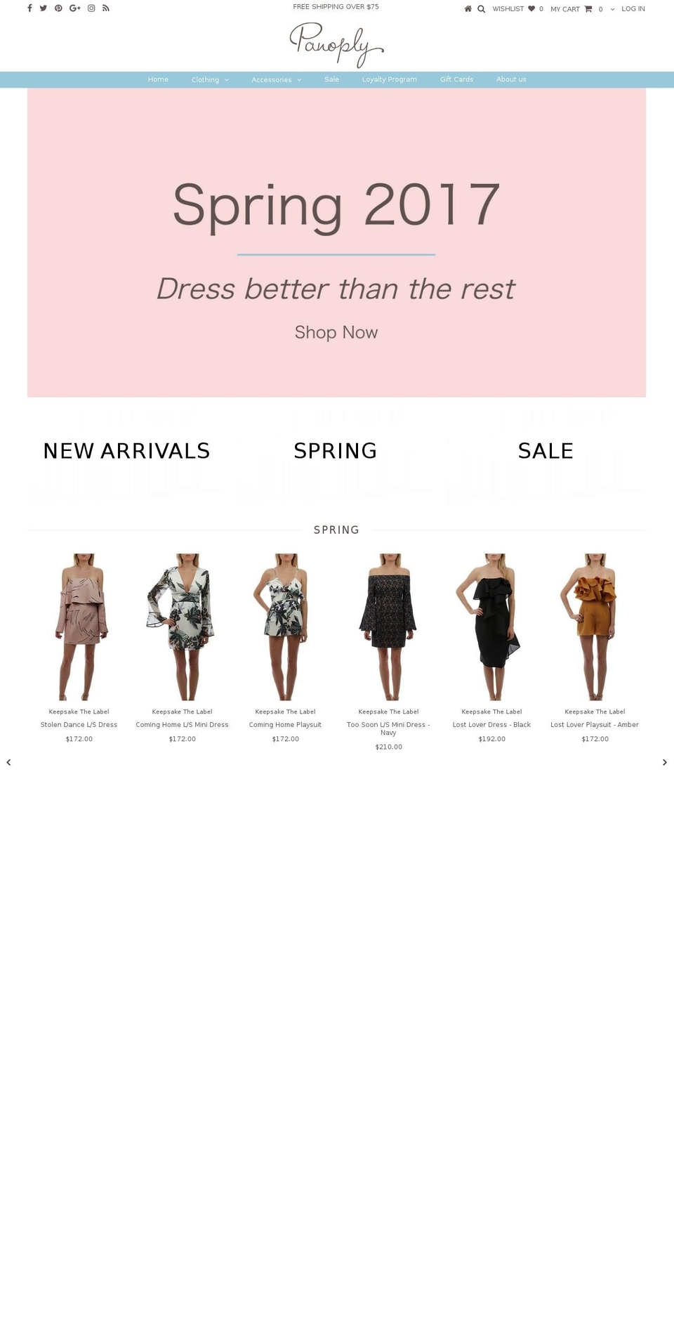 panoplyclothingco.com shopify website screenshot