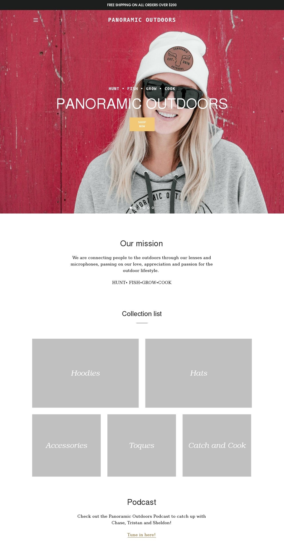 panoramicoutdoors.com shopify website screenshot