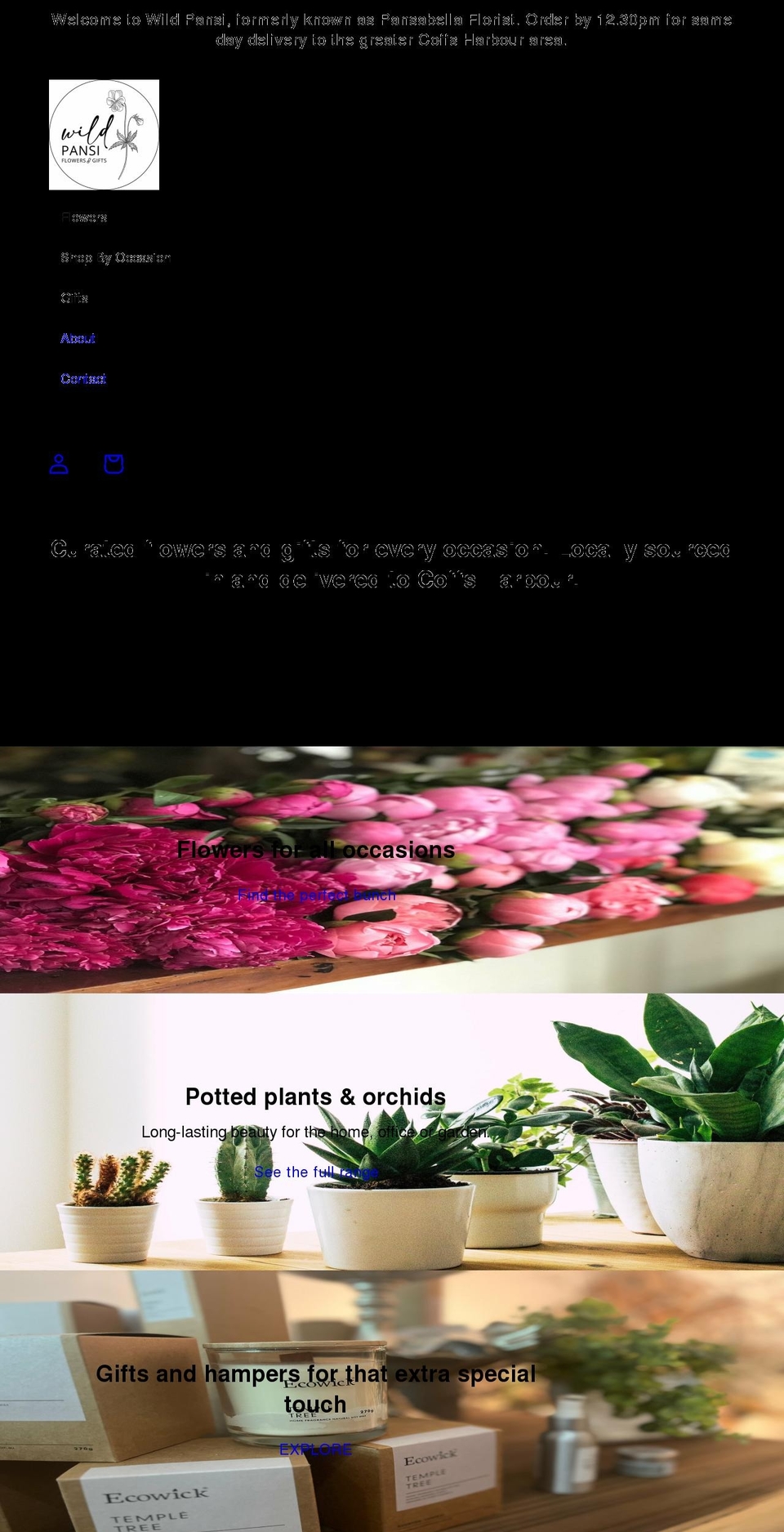 pansabella.com.au shopify website screenshot