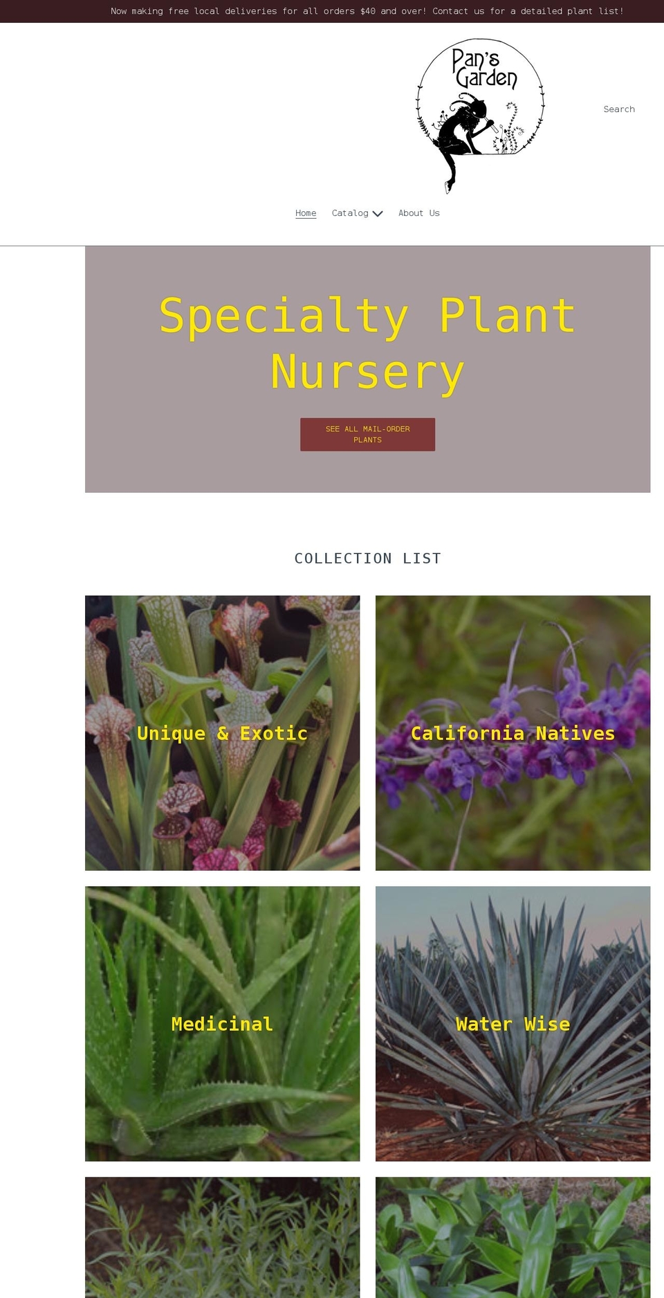 pansgardenojai.com shopify website screenshot
