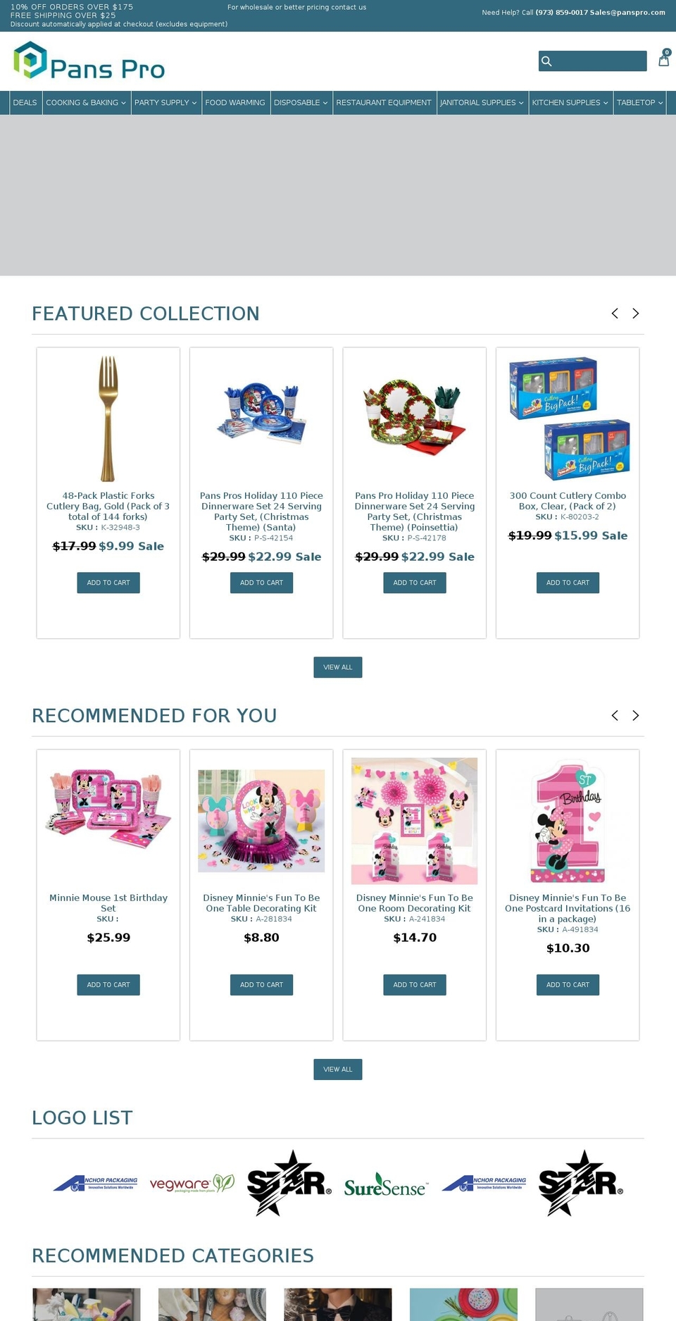 panspro.com shopify website screenshot