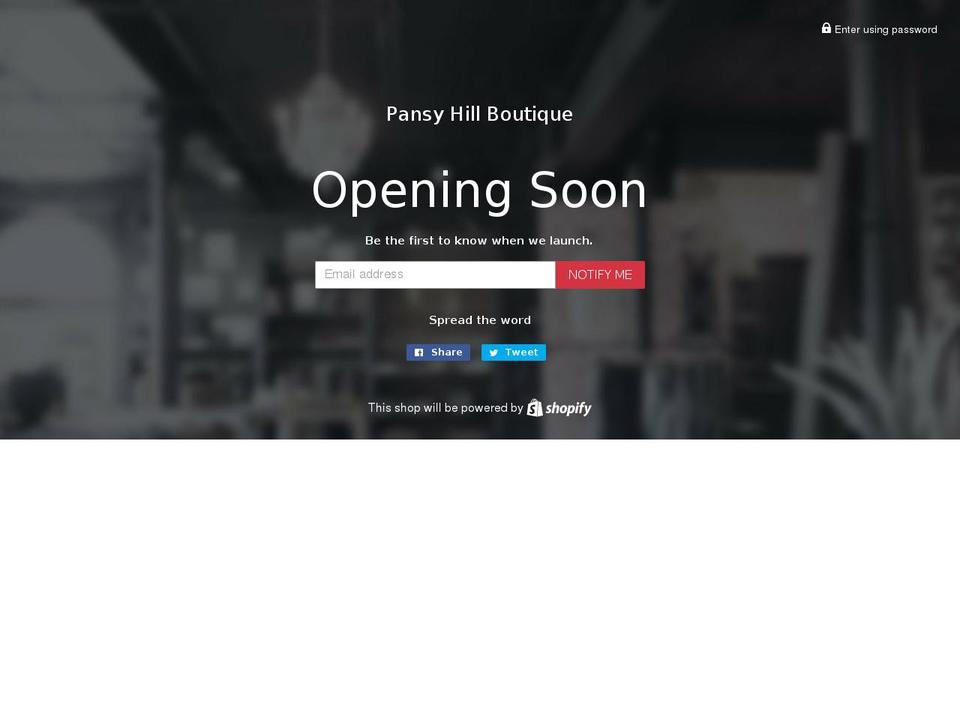 pansyhillboutique.com — Shopify storefront screenshot