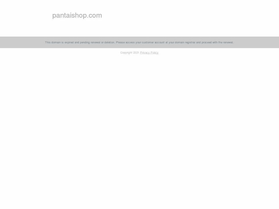 pantaishop.com shopify website screenshot