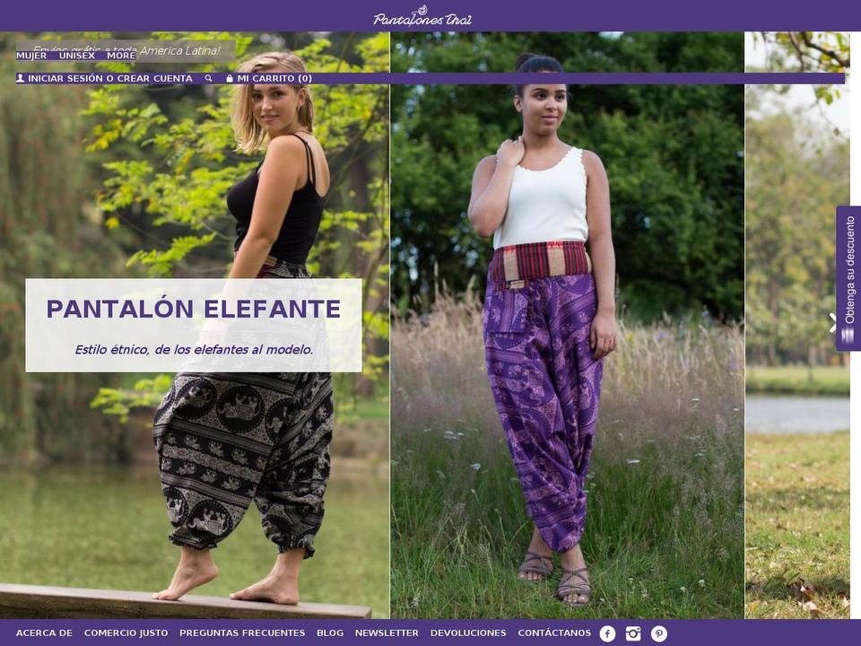 pantalonesthai.com shopify website screenshot