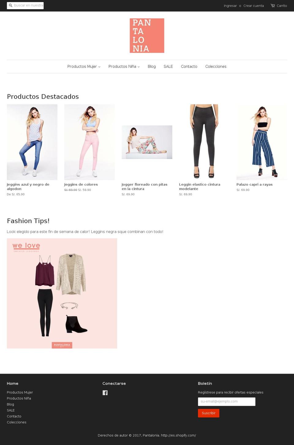 pantalonia.com shopify website screenshot
