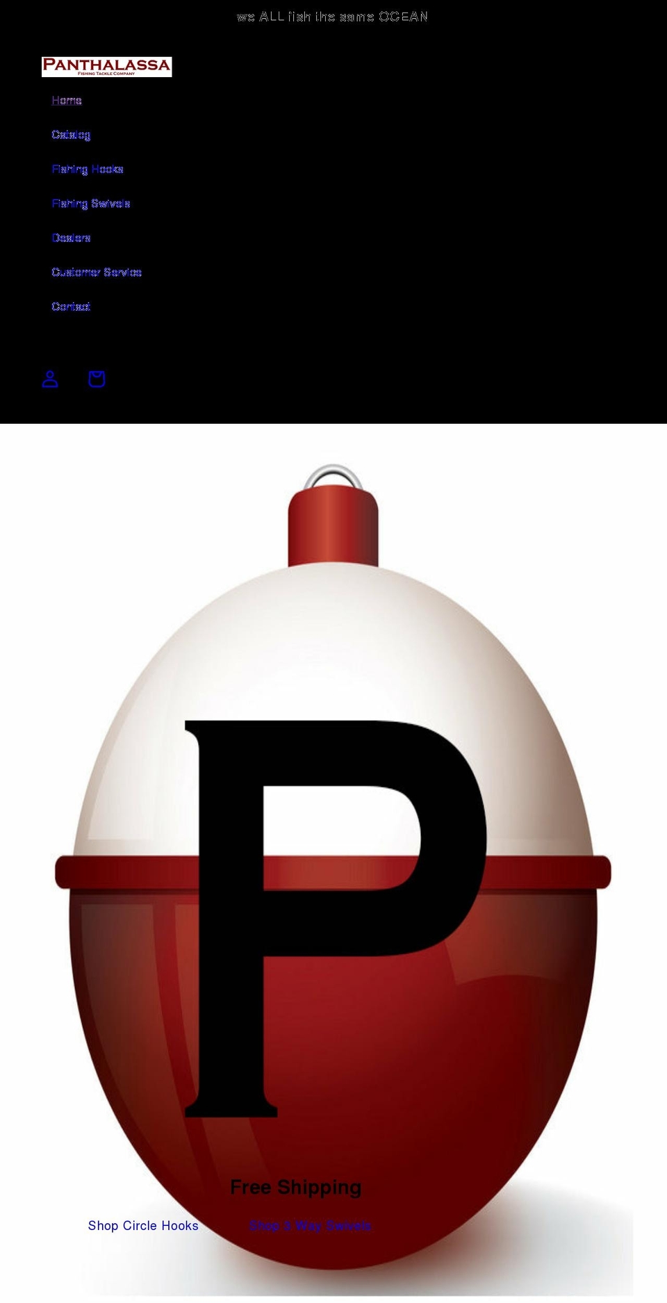 panthalassafishing.com shopify website screenshot