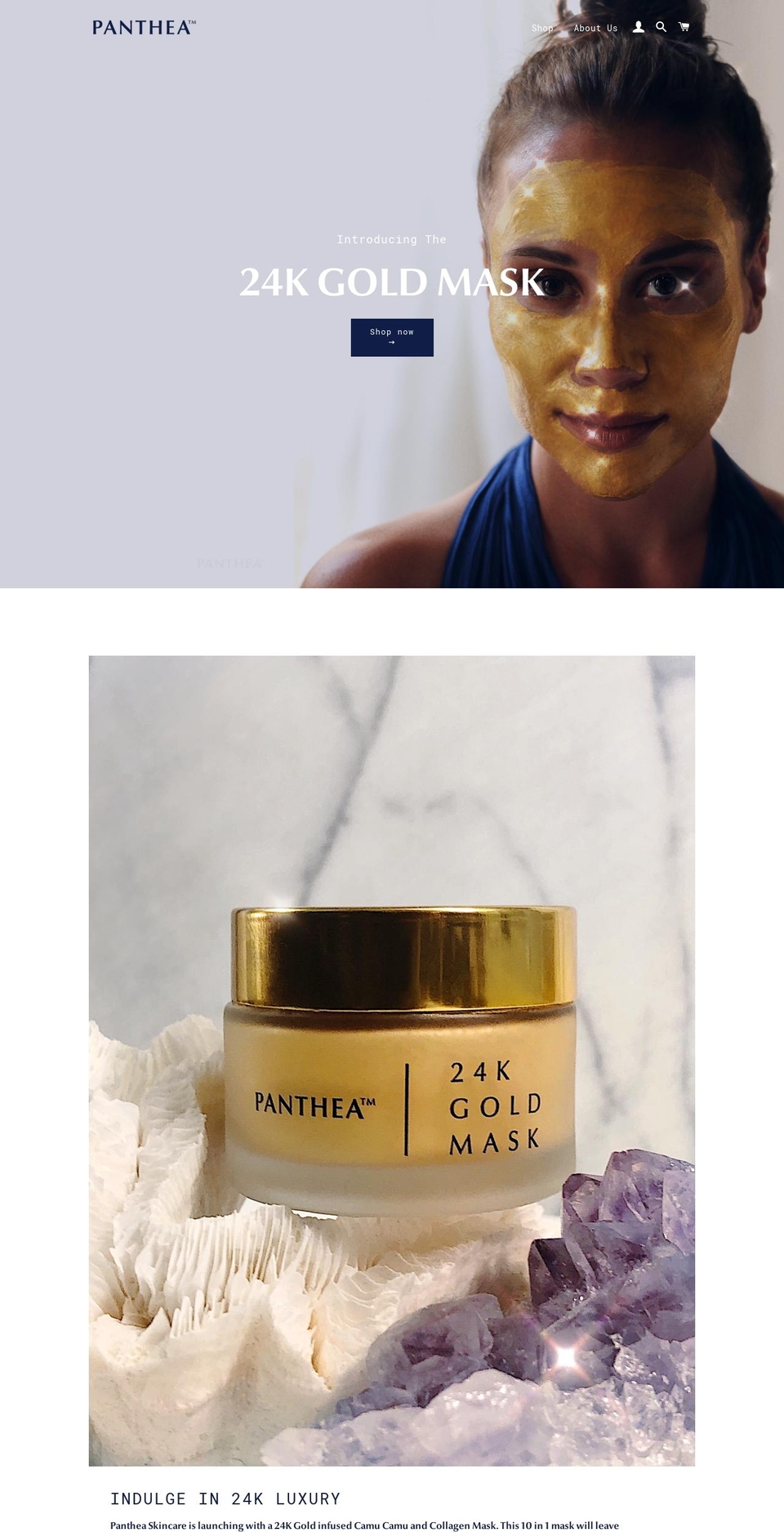 panthea24k.com shopify website screenshot
