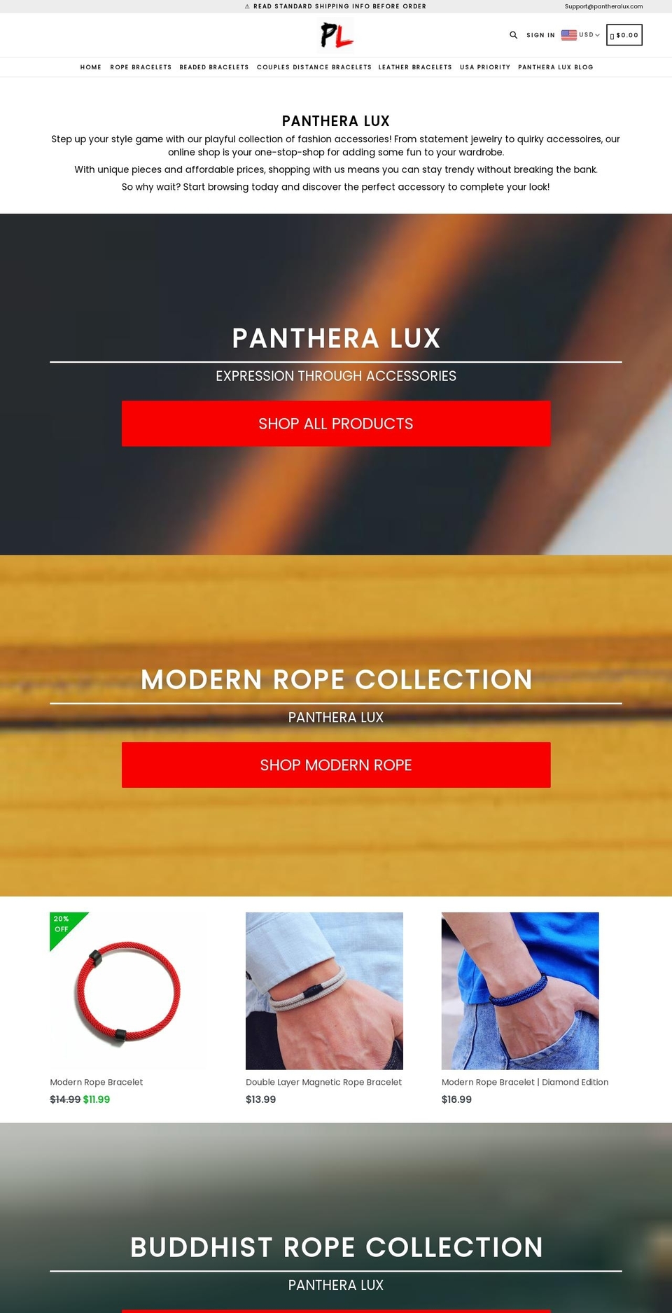 pantheralux.com shopify website screenshot