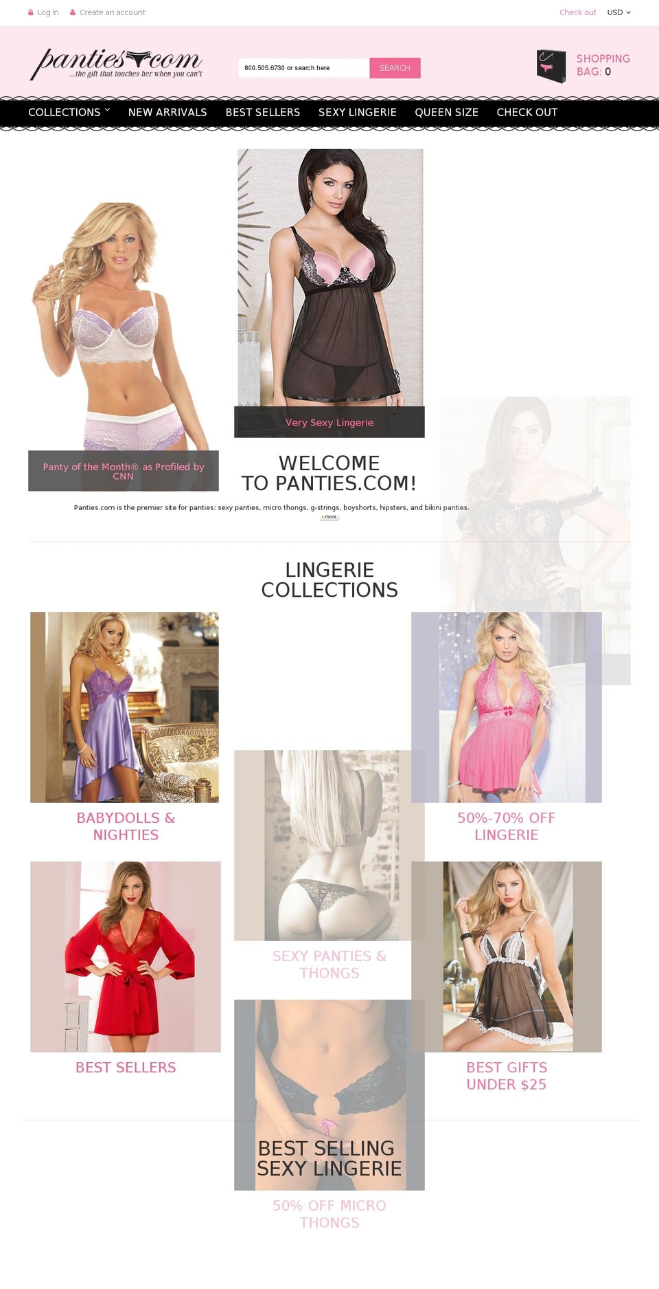 panties.com shopify website screenshot