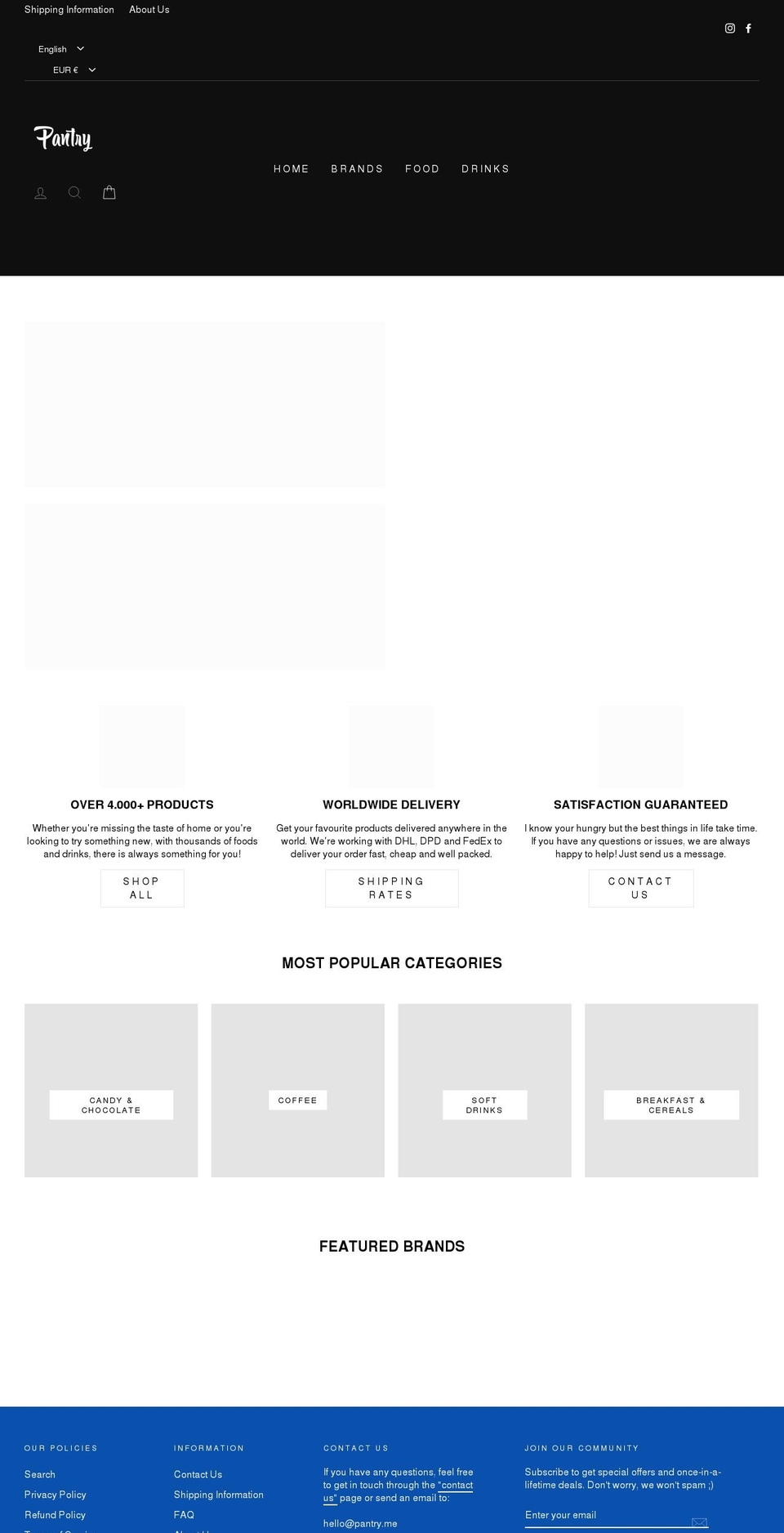 pantry.me shopify website screenshot