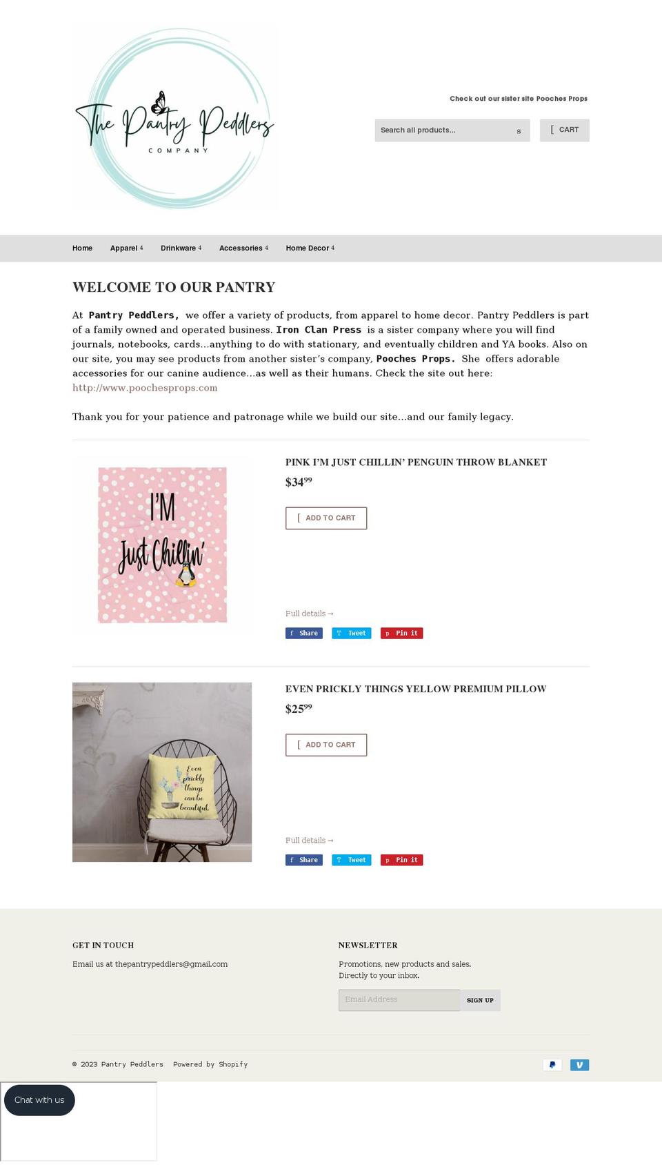 pantrypeddlers.com shopify website screenshot