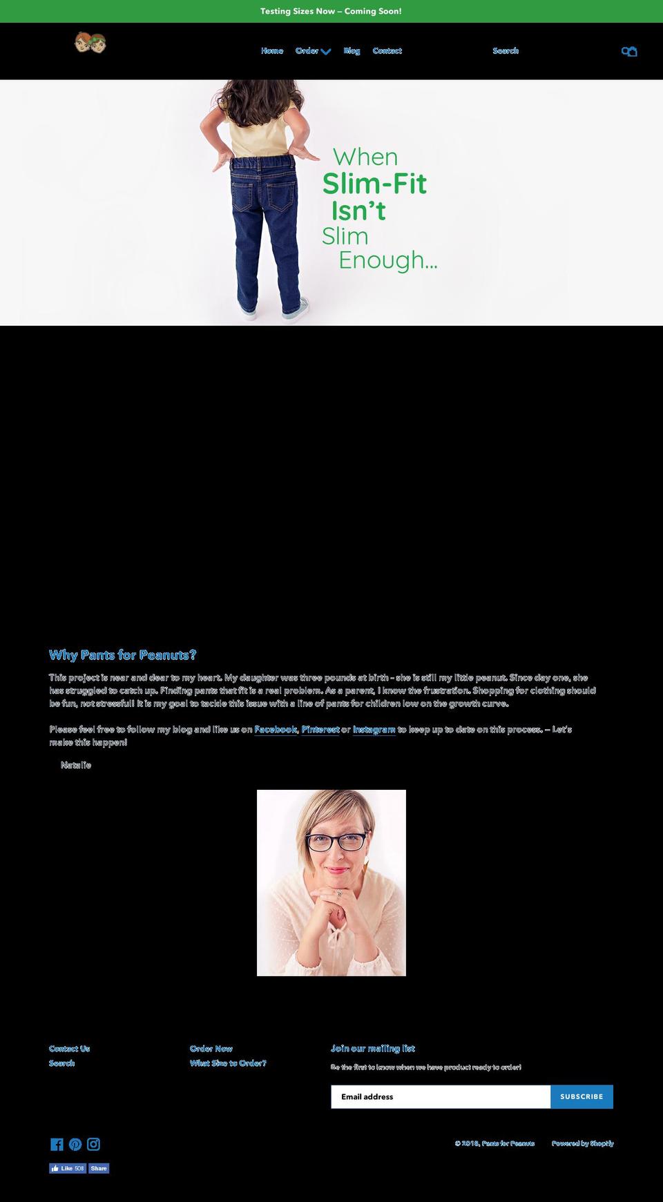 pantsforpeanuts.com shopify website screenshot