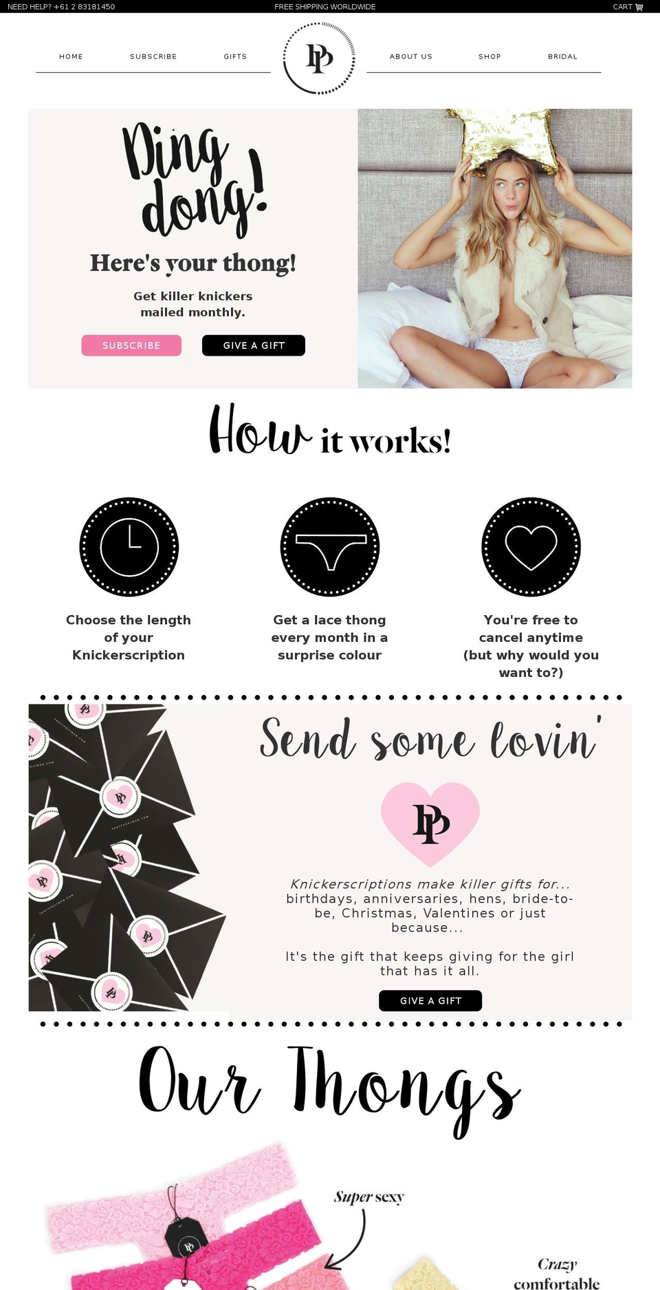 pantypostman.com shopify website screenshot