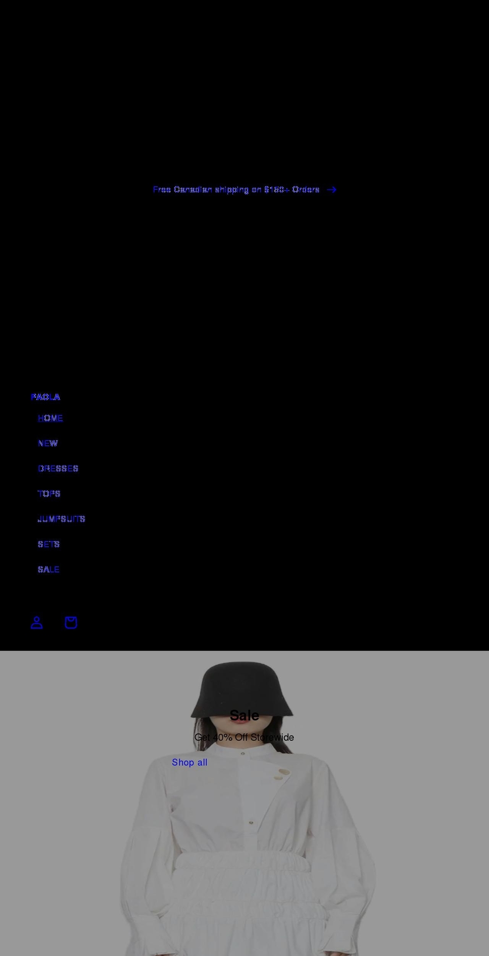 paolacollections.com shopify website screenshot