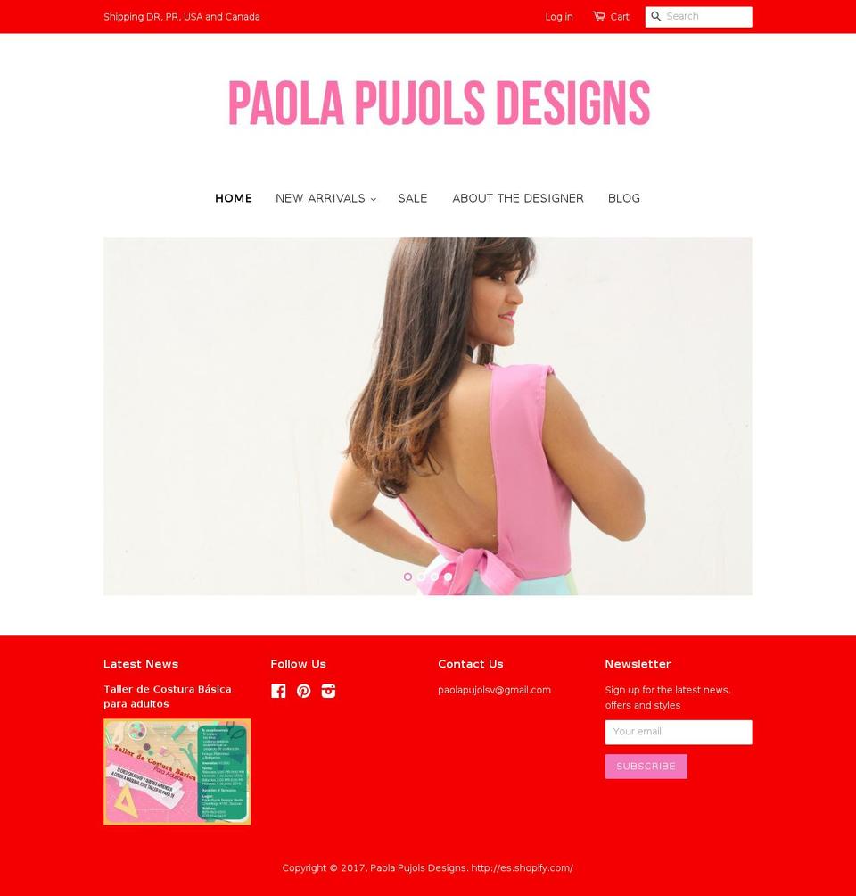 paolapujolsdesigns.com shopify website screenshot