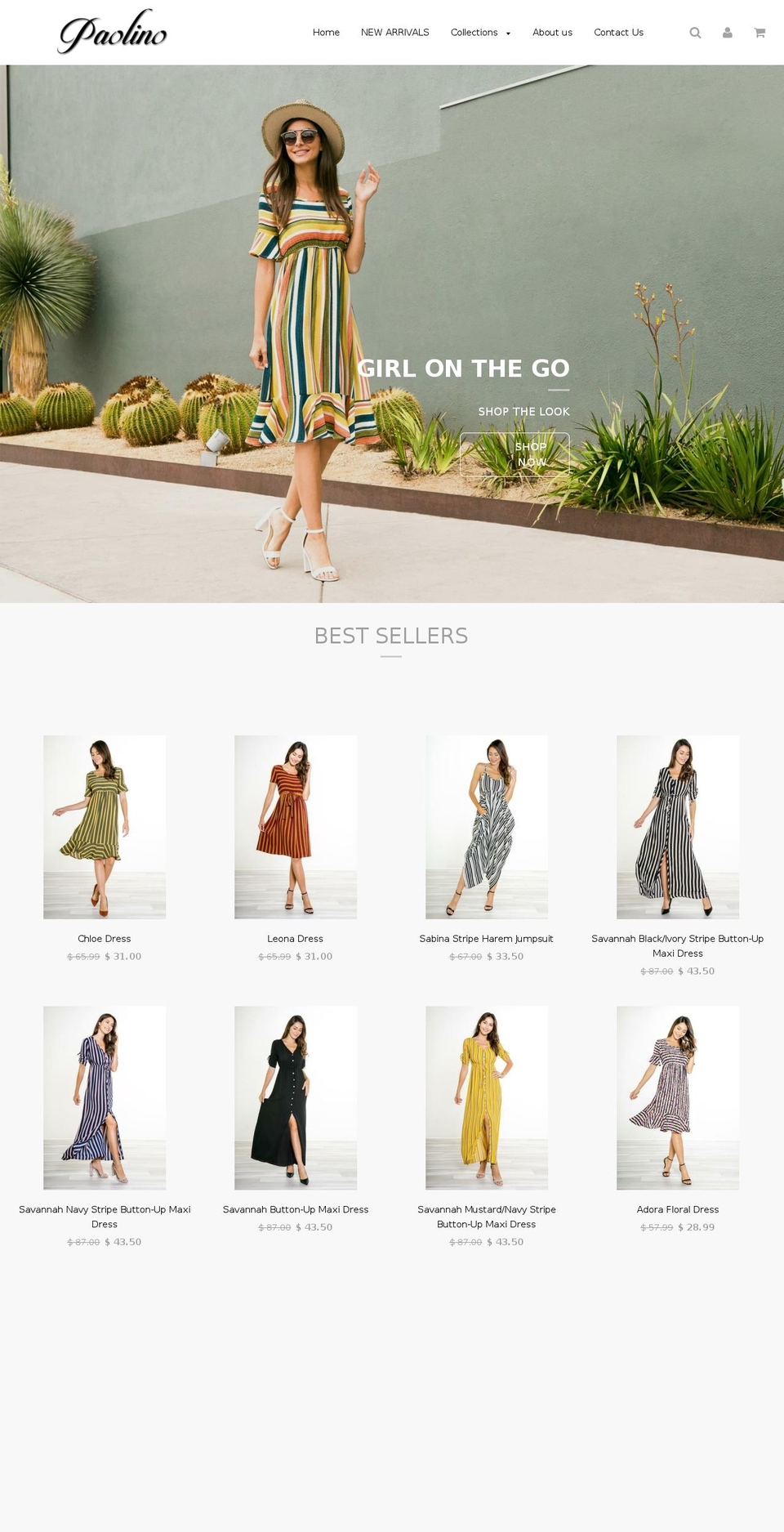 paolinoapparel.com — Shopify storefront screenshot